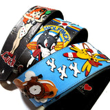WW2 Bomber Plane Nose Art guitar straps, all leather highly detailed artist crafted custom guitar straps.
