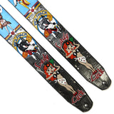 Custom WW2 Bomber Plane Nose Art Wolfpack Squadron Insignia guitar straps, all leather highly detailed art.