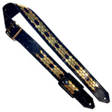 custom wireless transmitter pocket snap-on atttachment system with a matching Randy Rhoads replica guitar strap 