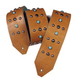 Gold Vintage Glass Cabochons Silver Hardware Guitar Strap