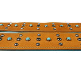 Gold Vintage Glass Cabochons Silver Hardware Guitar Strap