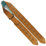 Gold Vintage Glass Cabochons Silver Hardware Guitar Strap