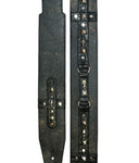 Skull Hardware and Crushed Lambskin Guitar Strap