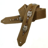 Nubuck Guitar Strap with Filligree Conchos