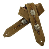 Nubuck Guitar Strap with Filligree Conchos