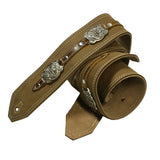 Nubuck Guitar Strap with Filligree Conchos