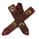 OOAK Burgundy Gold Concho Guitar Strap