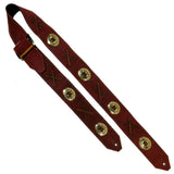 OOAK Burgundy Gold Concho Guitar Strap