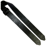 PS Thin Black Reptile Leather Guitar Strap-R/S 44"-53"
