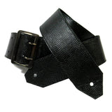 PS Thin Black Reptile Leather Guitar Strap-R/S 44"-53"