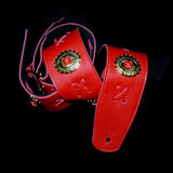 Limited Edition Red Leather, Gold Concho Guitar Strap