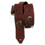 PS OOAK Burgundy Gold Concho Guitar Strap *R *S