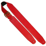 PS Red Chap Leather, Slick Backed Guitar Strap RSL