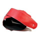 PS Red Chap Leather, Slick Backed Guitar Strap RSL