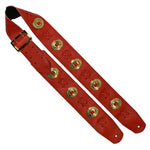 Limited Edition Red Leather, Gold Concho Guitar Strap