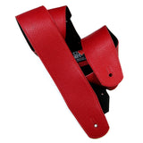 PS Red Chap Leather, Suede Backed Guitar Strap 44" to 52"