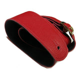 PS Red Chap Leather, Suede Backed Guitar Strap 44" to 52"