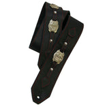 Red Top- Stitched Filigree Concho Guitar Strap