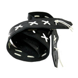 PS Black Reptile Leather White Laced X Guitar Strap R