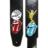 OOAK Rolling Stones Tumbling Dice Voodoo Guitar Strap 47"-55"