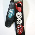 OOAK Rolling Stones Tumbling Dice Guitar Strap 44-55 inches