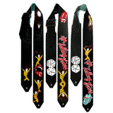 Three Different Rolling Stones Custom Leather Guitar Straps