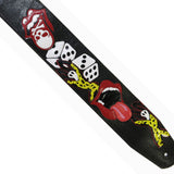 OOAK Rolling Stones Tumbling Dice Voodoo Guitar Strap 47"-55"