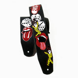 OOAK Rolling Stones Tumbling Dice Voodoo Guitar Strap 47"-55"