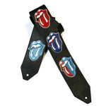 OOAK Limited Edition Stones Lips Leather Guitar Strap #1