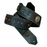 PS OOAK Blue & Brown Slip-Strap Guitar Strap-Stars-*S
