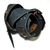 PS OOAK Blue & Brown Slip-Strap Guitar Strap Domes-*L