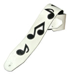 Stevie Ray Vaughan White Notes Leather Guitar Strap