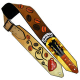 All leather custom guitar strap with logo and name, designer guitar strap