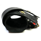 PS Thin Black Reptile Leather Guitar Strap Texas Star RSL