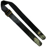 PS Thin Black Reptile Leather Guitar Strap Texas Star RSL