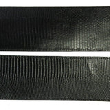 Wide Black Reptile Leather Guitar Strap Tassle Tip-Standard length