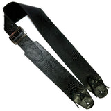 PS Wide Black Reptile Leather Guitar Strap Tassle Tip-Regular