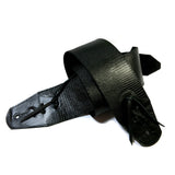 PS Wide Black Reptile Leather Guitar Strap Tassle Tip-Regular