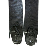 PS Wide Black Reptile Leather Guitar Strap Tassle Tip-Regular