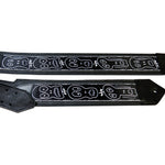 Voodoo Skulls Textile & Leather Guitar Strap-Regular Length