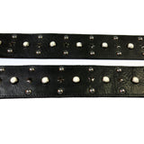 OOAK Howlite Cabochon and Silver Studded Guitar Strap-44-52 inches