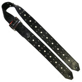 OOAK Howlite Cabochon and Silver Studded Guitar Strap-44-52 inches