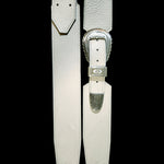 OOAK White Western Buckle Guitar Strap