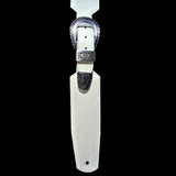 OOAK White Western Buckle Guitar Strap