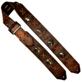 Wide Brown Concho Guitar Strap
