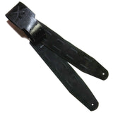 OOAK Wide Black Reptile X Leather Guitar Strap