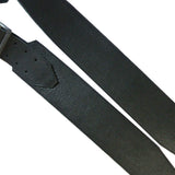 Extra Wide Black Chap Leather Guitar Strap