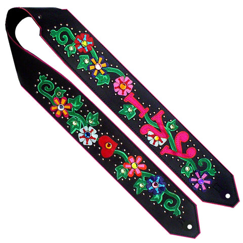 Flowers and Ivy Custom Guitar Strap