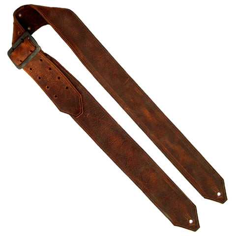 Thin Brown Leather Guitar Strap