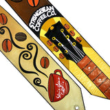 All leather custom guitar strap with logo and name
